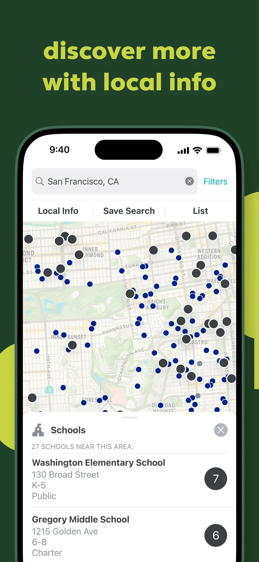Trulia: карта района с локальной информацией